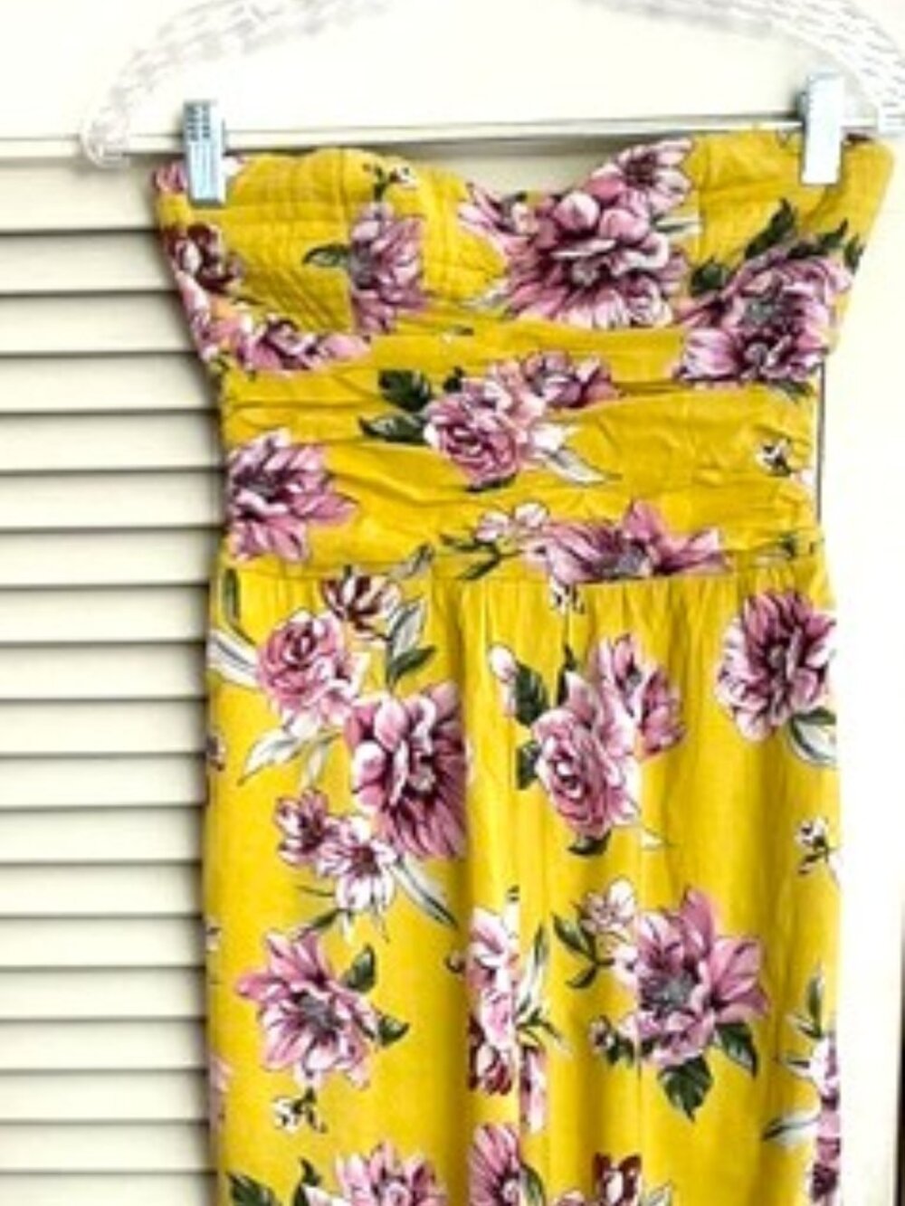 Strapless, wide-leg jumpsuit/romper, floral, flowy, lightweight